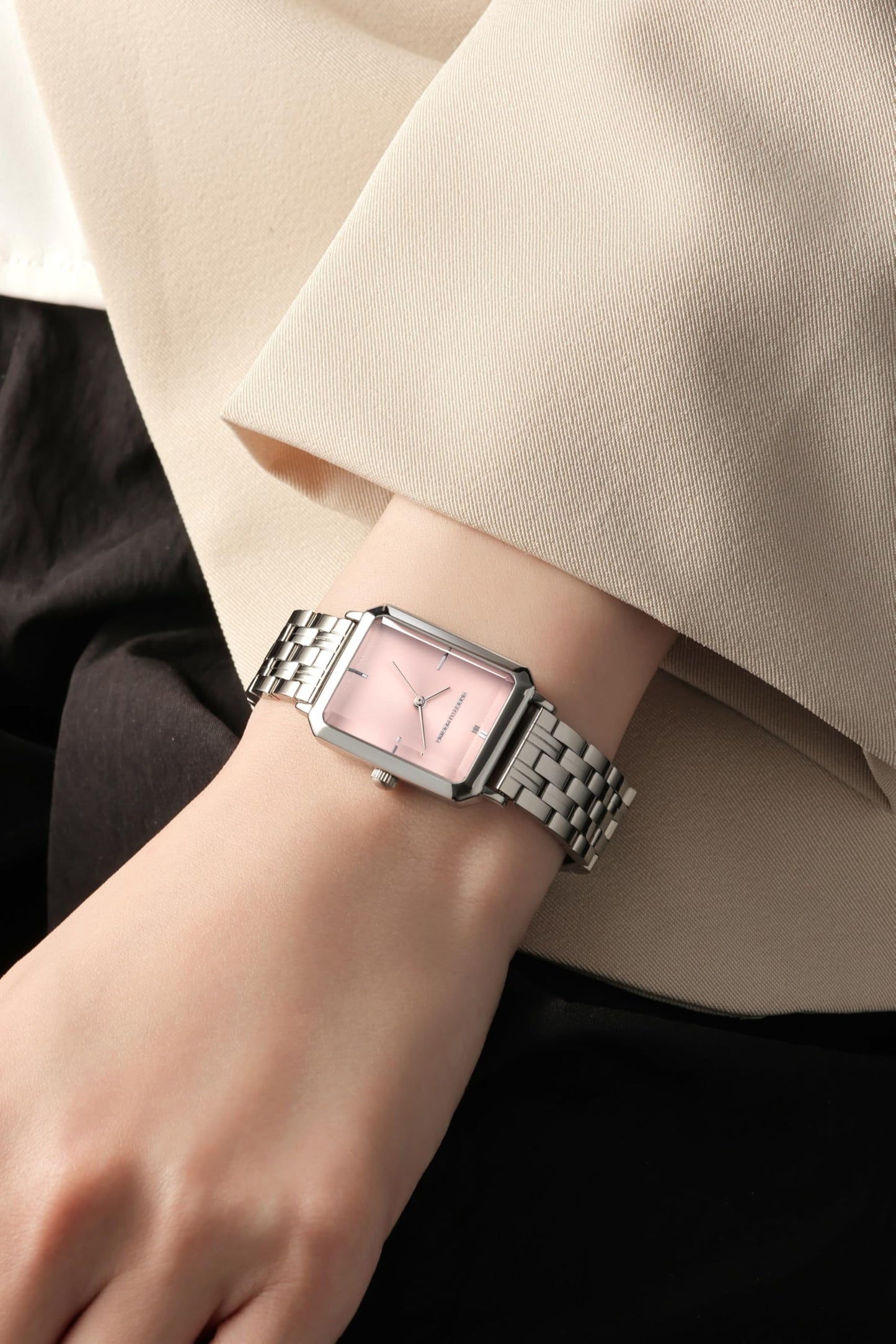 Roberto Marino RM1982 Women’s Luxury Watch Rectangular Gold – Japanese Quartz Movement, Vintage Stainless Steel Design, Silver Dial, Elegant Dress Timepiece, 3ATM Water Resistant – Reloj para Mujer