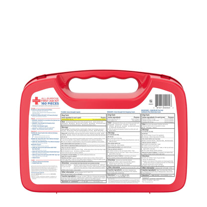 BAND-AID Brand Travel Ready Portable Emergency First Aid Kit, Minor Wound Care, Perfect for Home, Car, Camping, Travel & Outdoor Essentials, Supplies Include Bandages, Neosporin & Tylenol, 80 Piece