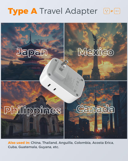 TESSAN 2 Pack European Travel Plug Adapter, Europe Power Converter