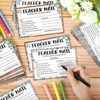60Pcs Teacher Mail Notes to Parents, Boho Happy Mail from Teacher, Brag Cards for Students Behavior Classroom Must Haves to Send Home for Preschool Kindergarten Elementary School Supplies (Boho)
