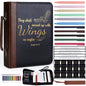 XKDOUS 20 Pcs Bible Case Set with Tabs, Pens, Study Supplies Carrier Holder Portable Men's Bible Bag Church Book Leather Cover Father Day Christian Gift for Dad, Mom, Men, Women