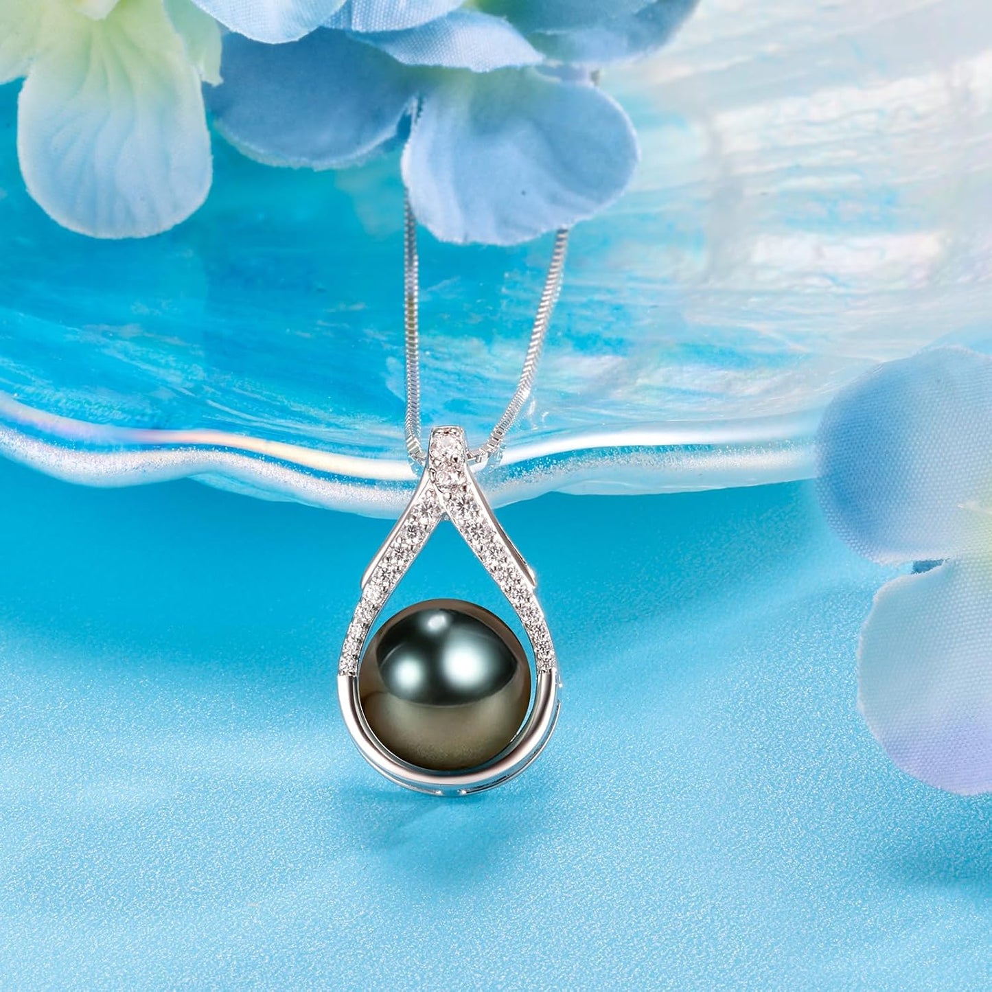 NONNYL Birthday Gifts for Women Wife-Tahitian Black Pearl Necklace for Women, Meaningful Gifts for Mom Wife, Elegant Jewelry Gift for Her, Birthday Anniversary Valentine’s Day Christmas Graduation Gifts