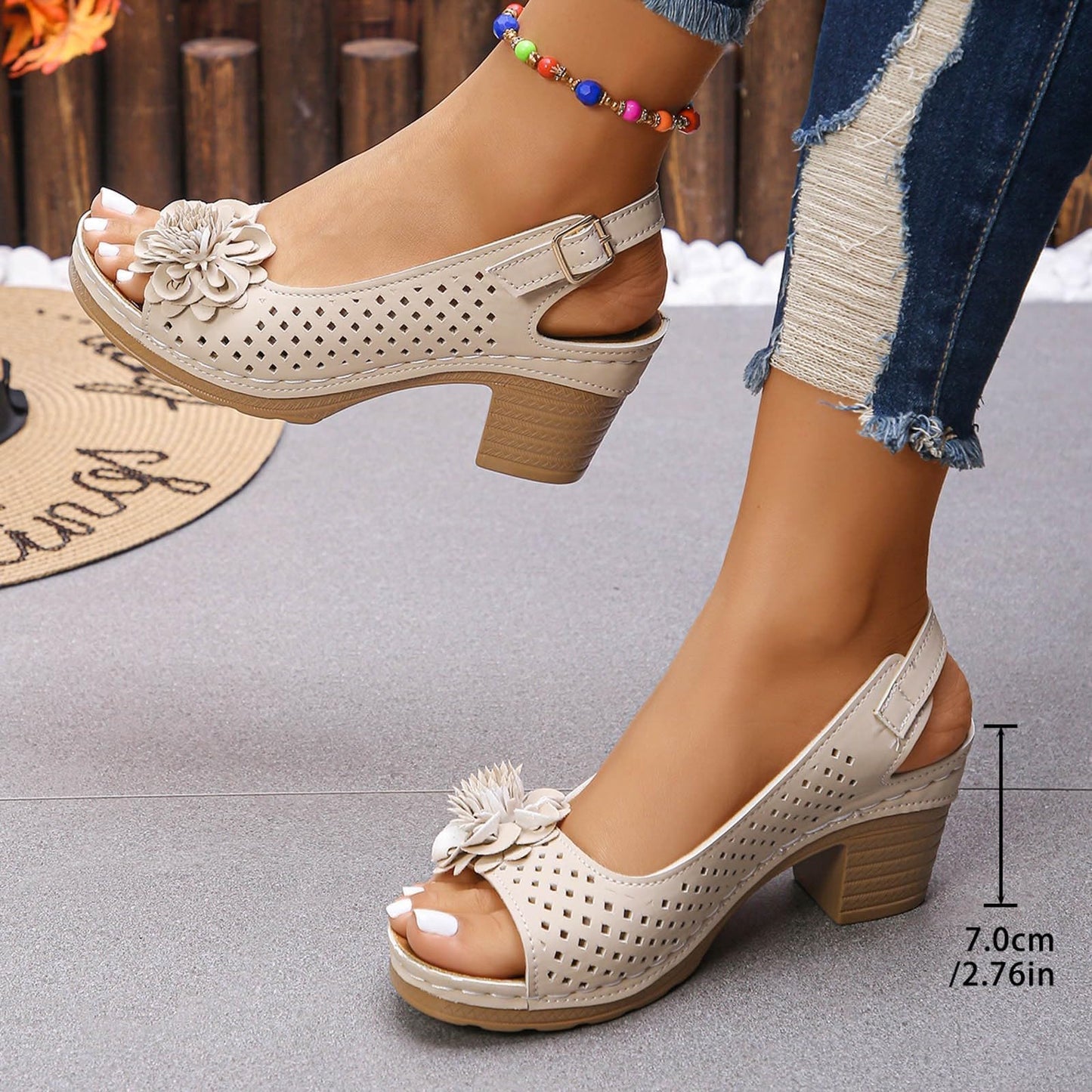 Orthopedic Wedge Sandals For Women 2026,Chunky Block Arch Support Sandal Adjustable Ankle Strap Hollow Out Low Heeled Slippers Wide Width Elegant Dressy Summer Platform Beach Shoes