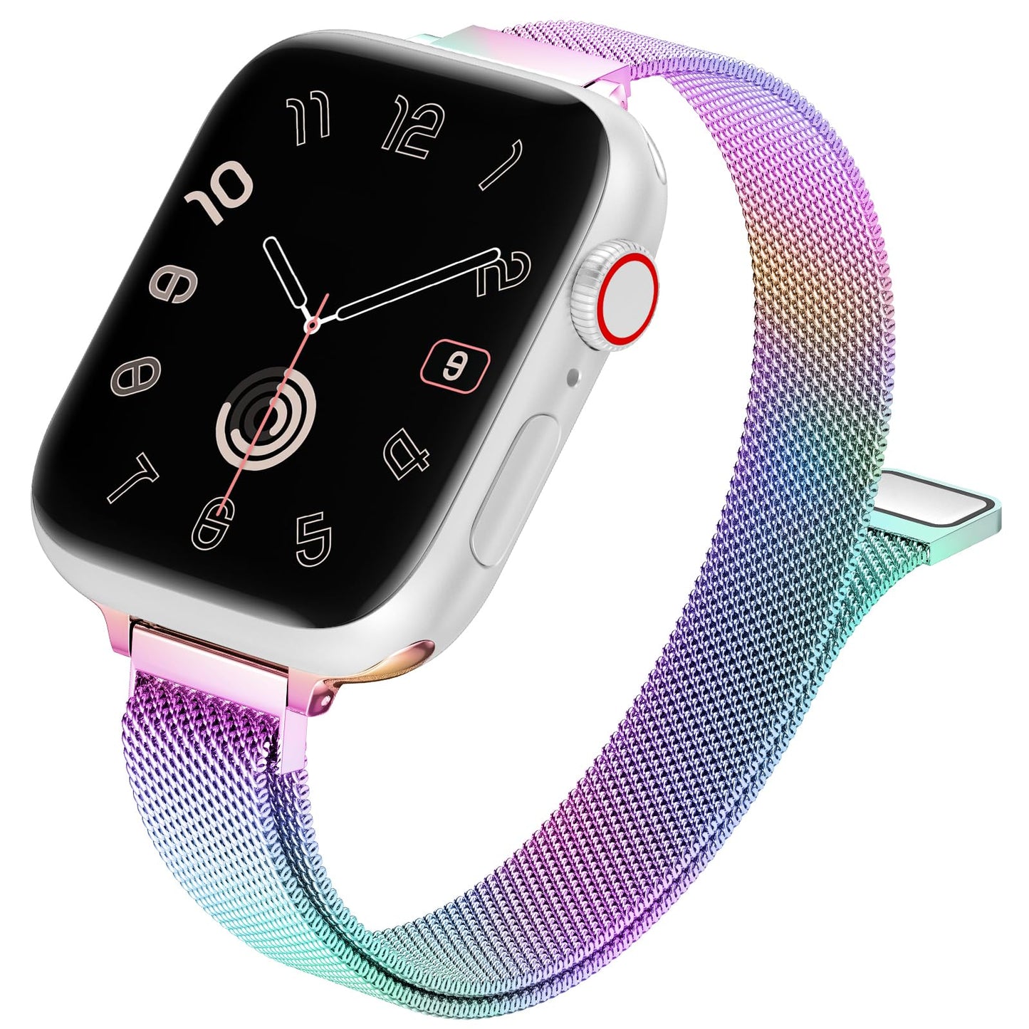 MARGE PLUS Slim Milanese Loop Compatible with Apple Watch Band for women 41mm 40mm 38mm 42mm 46mm 45mm 44mm, Stainless Steel Magnetic Mesh Strap work on iWatch Series 11 10 9 8 7 6 5 4 3 & SE 3 2 1