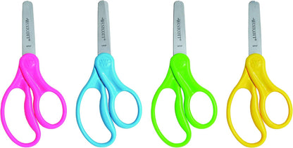 Westcott 16454 Right- and Left-Handed Scissors, Kids' Scissors, Back to School, Classroom Supplies, Ages 4-8, 5-Inch Blunt Tip, Assorted, 6 Pack