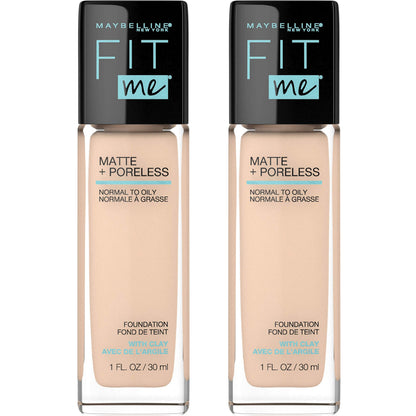 Maybelline Fit Me Matte + Poreless Liquid Oil-Free Foundation Makeup, Mocha, 1 Count (Packaging May Vary)