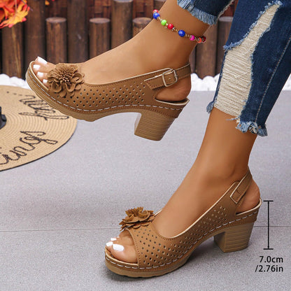 Orthopedic Wedge Sandals For Women 2026,Chunky Block Arch Support Sandal Adjustable Ankle Strap Hollow Out Low Heeled Slippers Wide Width Elegant Dressy Summer Platform Beach Shoes