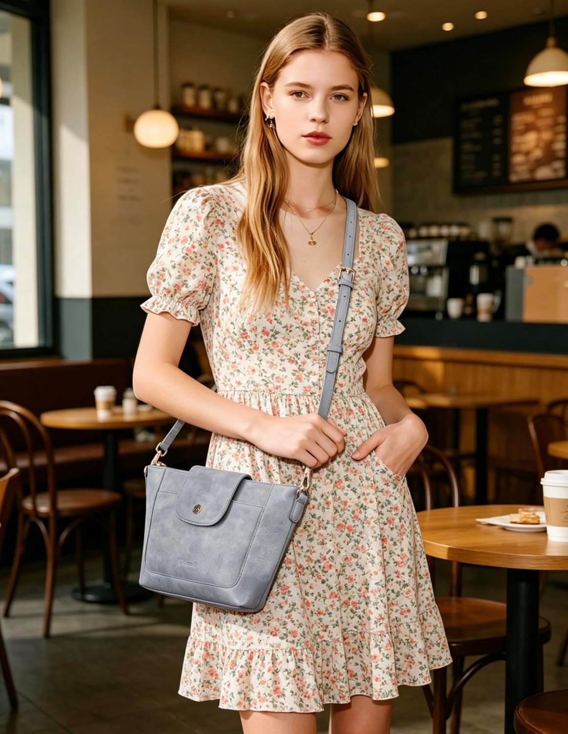 Crossbody Purses for Women Vegan Leather Small Crossbody Bags with Adjustable Strap Lightweight Travel Shoulder Bag