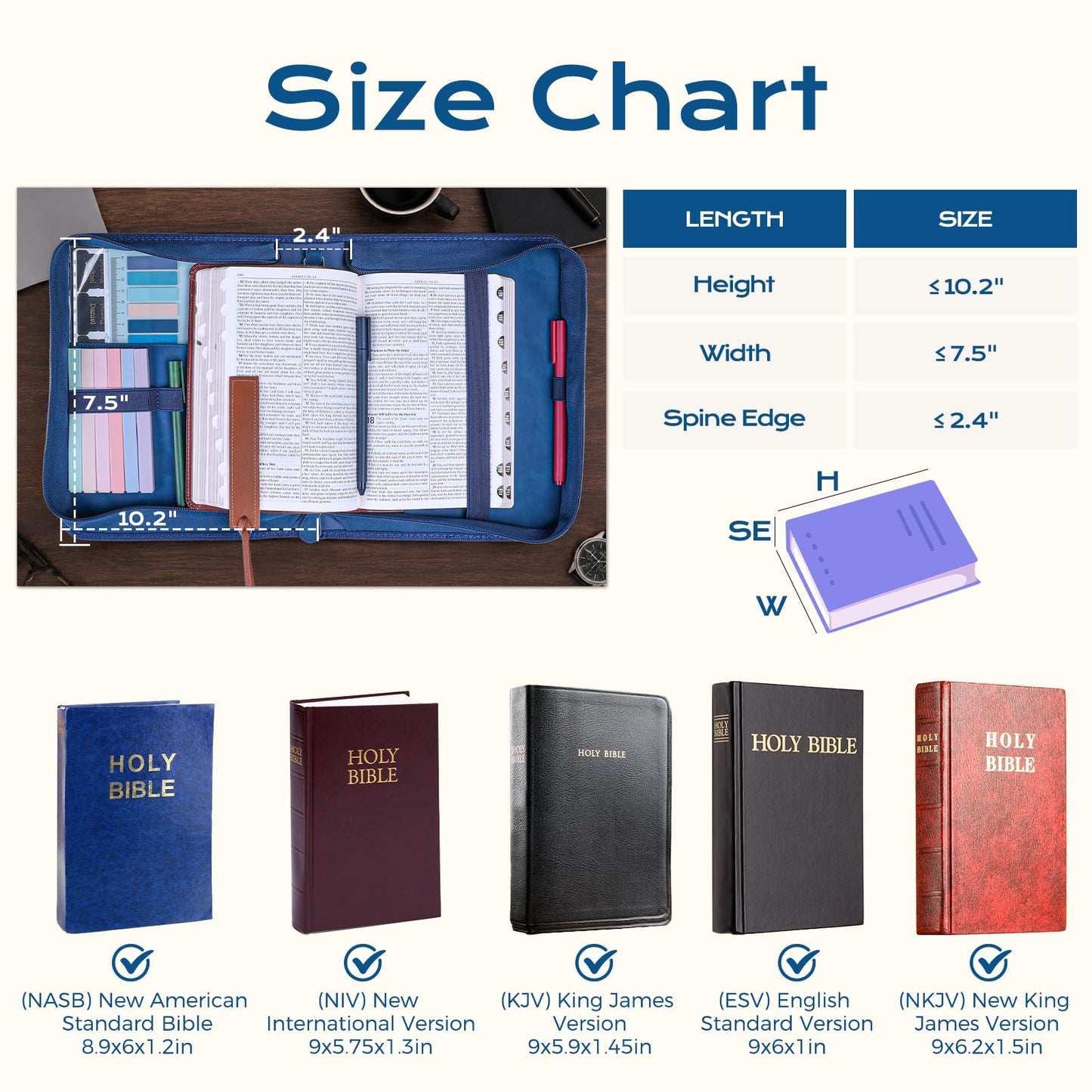 XKDOUS 20 Pcs Bible Case Set with Tabs, Pens, Study Supplies Carrier Holder Portable Men's Bible Bag Church Book Leather Cover Father Day Christian Gift for Dad, Mom, Men, Women