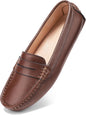 BEAUSEEN Women's Genuine Leather Penny Loafers Classic Driving Moccasins Casual Slip On Comfort Women Loafer Shoes