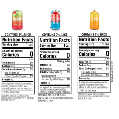 bubly Sparkling Water, 6 Flavor Variety Pack (Blackberry, Lime, Cherry, Grapefruit, Strawberry, Mango), Zero Sugar & Zero Calories, Seltzer Water, 12 Fl Oz Cans (Pack of 18)