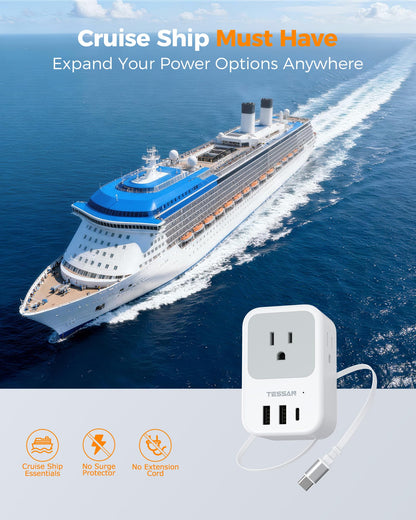 TESSAN 2 Pack European Travel Plug Adapter, Europe Power Converter
