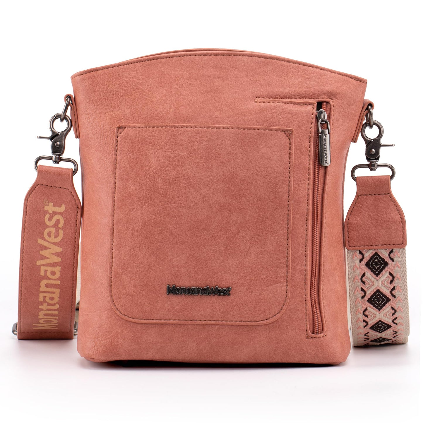 Montana West Multi Zip Pocket Crossbody Bag With Guitar Strap