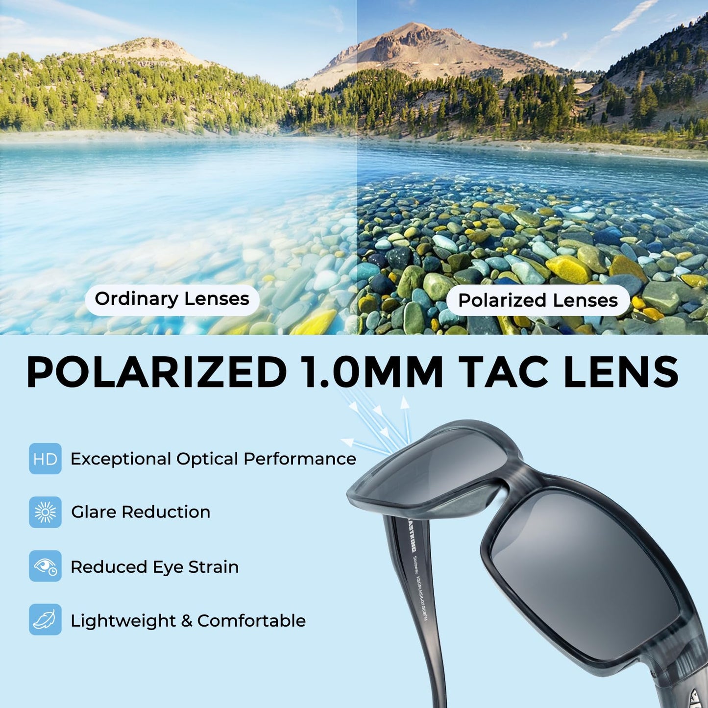 KastKing Skidaway Polarized Sport Sunglasses for Men and Women,Ideal for Driving Fishing Cycling and Running,UV Protection