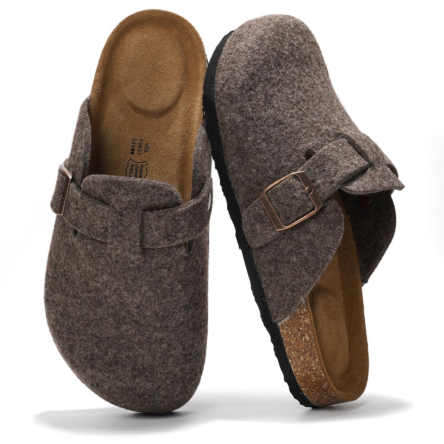 Project Cloud 100% Genuine Leather Footbed Clogs for Women - Memory Foam Arch Support Slippers for Women - Trendy Slip-ons Women's Mules & Clogs Sandals