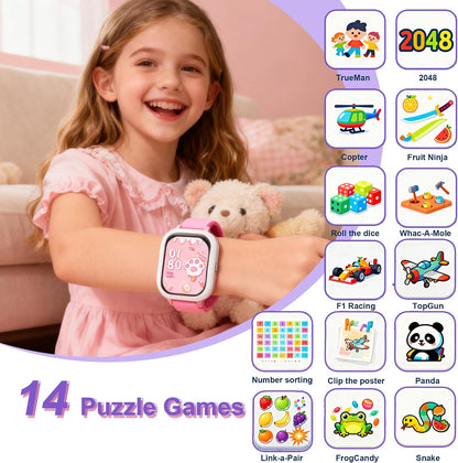 Kids Smart Watch 4-15 Ys, Standalone&APP Dual Use, Bluetooth Call, Kid Gift | 1.8'' IP68 Boys Girls Fitness Tracker, DIY Sports Modes, Heart Rate&Sleep Monitor, 13 Alarms, Weather, Smart Reminder, Games