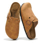 Project Cloud 100% Genuine Leather Footbed Clogs for Women - Memory Foam Arch Support Slippers for Women - Trendy Slip-ons Women's Mules & Clogs Sandals
