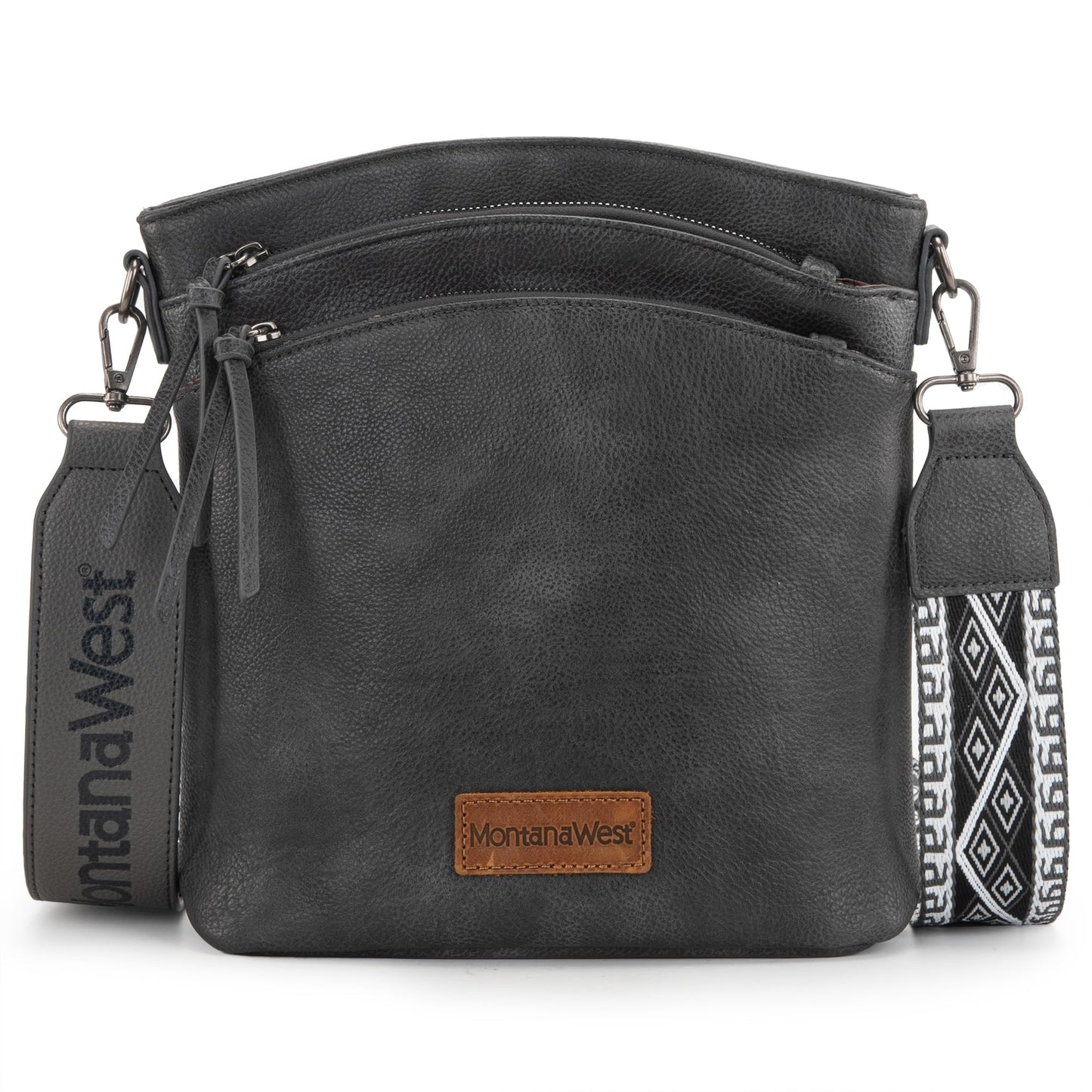 Montana West Multi Zip Pocket Crossbody Bag With Guitar Strap