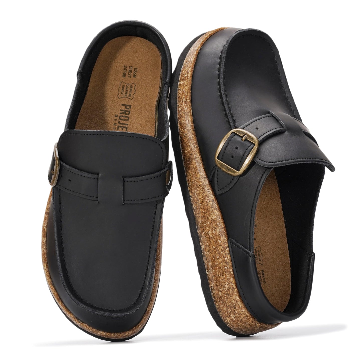 Project Cloud 100% Genuine Leather Moccasin Style Clogs for Women (Carline) | Memory Foam Insole for Comfortability; Non-Slip and Durable Womens Clogs; Lightweight and Water-Resistant Mules for Women