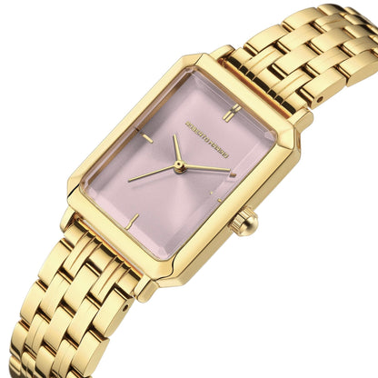 Roberto Marino RM1982 Women’s Luxury Watch Rectangular Gold – Japanese Quartz Movement, Vintage Stainless Steel Design, Silver Dial, Elegant Dress Timepiece, 3ATM Water Resistant – Reloj para Mujer