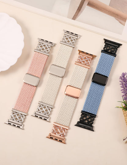TOYOUTHS Braided Magnetic Band Compatible with Apple Watch Bands 38/40/41/42/44/45/46/49mm Women Men, Dressy Celtic Metal Stretchy Elastic Strap for iWatch Series 11 10 9 8 7 6 5 4 SE/Ultra 3 2 1
