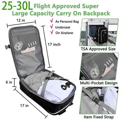 Travel Carry On 17.5" Laptop Expandable Backpack for Men Women, Personal Item Bag Waterproof Airline Approved with USB Charging Hole 3 Packing Cubes, Large Weekender Daypack Business Luggage Suitcase