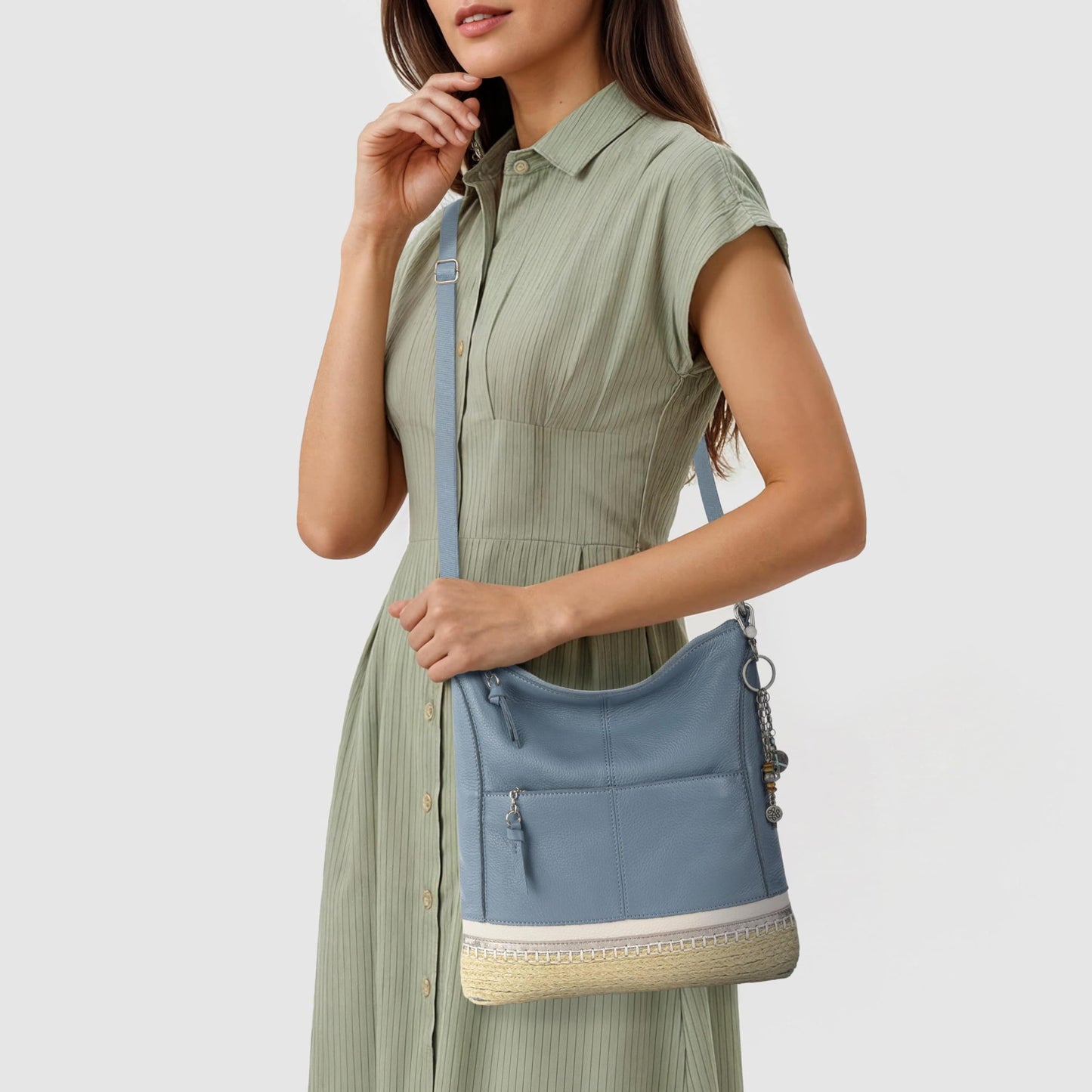 The Sak Lucia Leather Crossbody Purse - Premium Leather Women's Handbag for Everyday & Travel - Cross Body Bag With Zipper