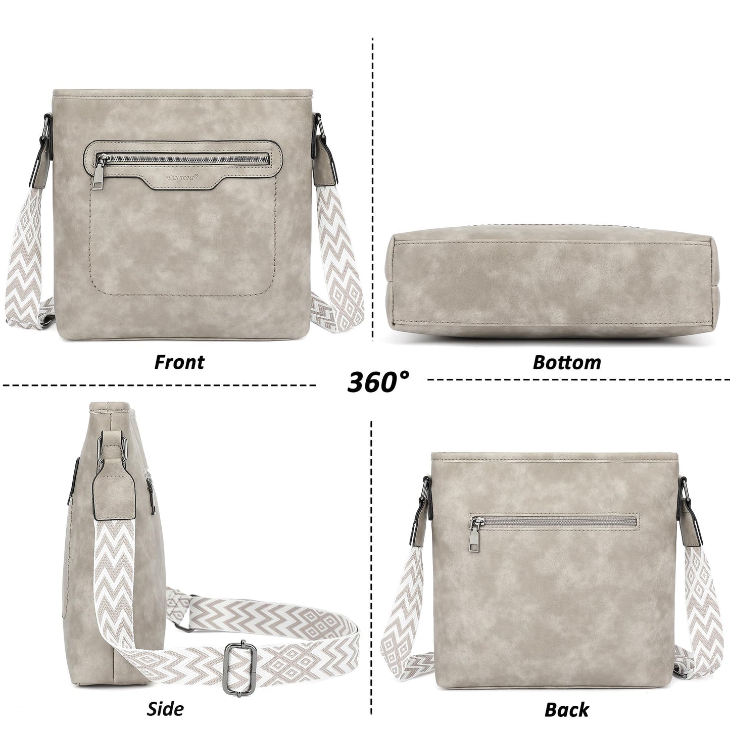 TANTOMI Crossbody Bags for Women Casual Crossbody Purses for Women Travel Shoulder Bag Handbags with Adjustable Strap