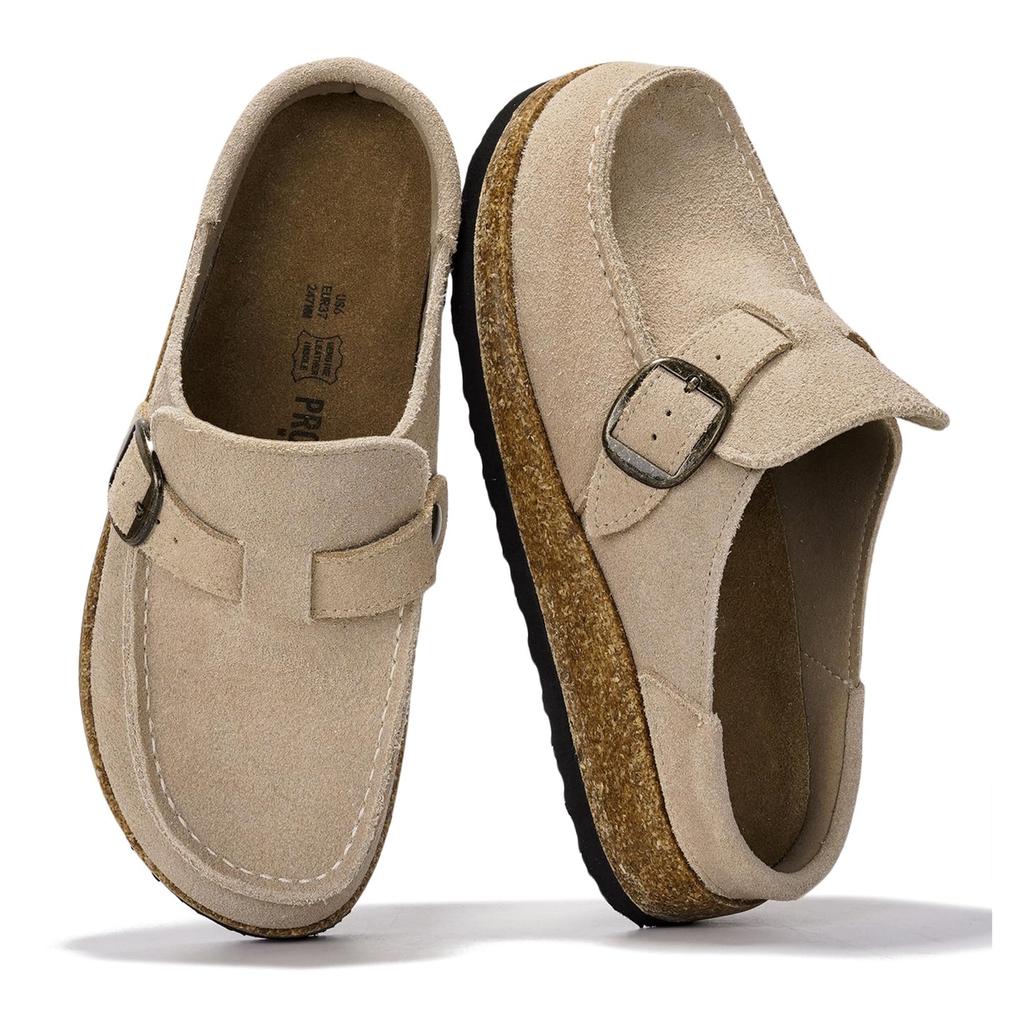 Project Cloud 100% Genuine Leather Moccasin Style Clogs for Women (Carline) | Memory Foam Insole for Comfortability; Non-Slip and Durable Womens Clogs; Lightweight and Water-Resistant Mules for Women