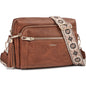 Small Leather Crossbody Bags for Women Anti theft Purses and Handbag Shoulder Hangbag with Wide Strap Tassel
