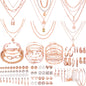 NEWITIN 69 Pieces Gold Jewelry Set for Women Fashion Costume Jewelry Gold Plated Necklace Bracelet Earrings Set for Women