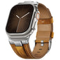 Leather bands Compatible With Apple Watch Ultra Band 49mm 46mm 45mm 44mm 42mm, Superior Genuine Leather Rugged Metal Connector Durable Strap for Men iWatch Ultra3 2 1,Series 11 10 9 8 7 6 5 4 3 SE3 SE