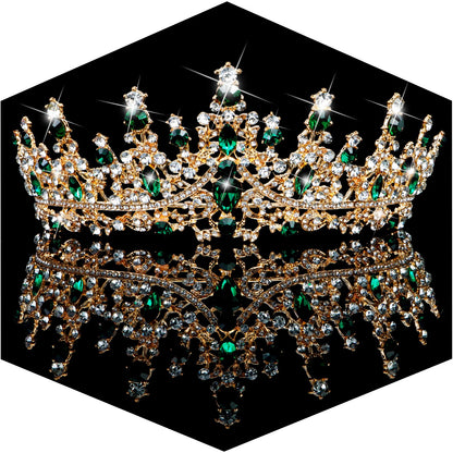 TOBATOBA Silver Wedding Crystal Tiaras and Crowns for Women, Bride Royal Queen Headband Princess Quinceanera Headpieces for Birthday Prom Pageant Party