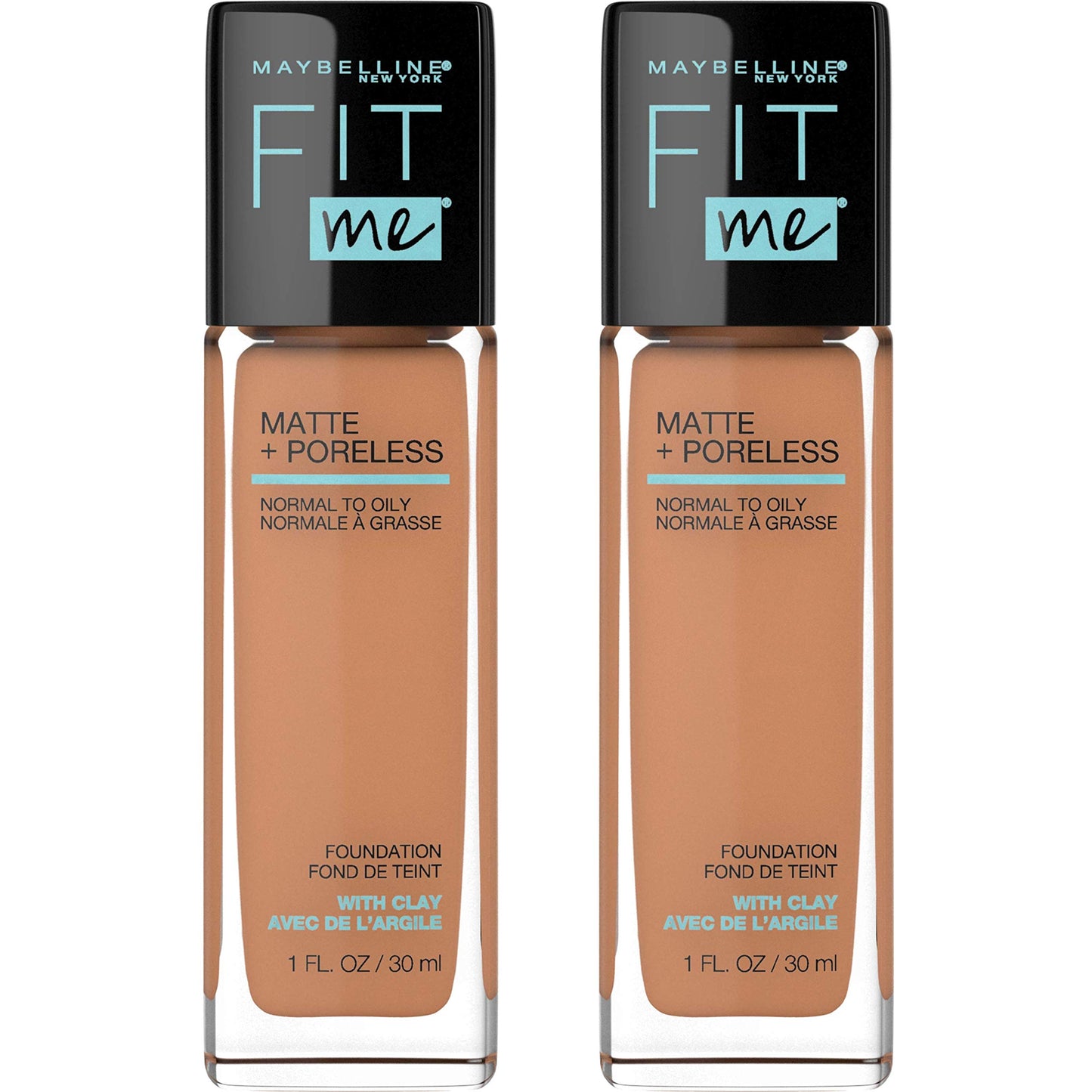 Maybelline Fit Me Matte + Poreless Liquid Oil-Free Foundation Makeup, Mocha, 1 Count (Packaging May Vary)
