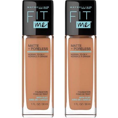 Maybelline Fit Me Matte + Poreless Liquid Oil-Free Foundation Makeup, Mocha, 1 Count (Packaging May Vary)