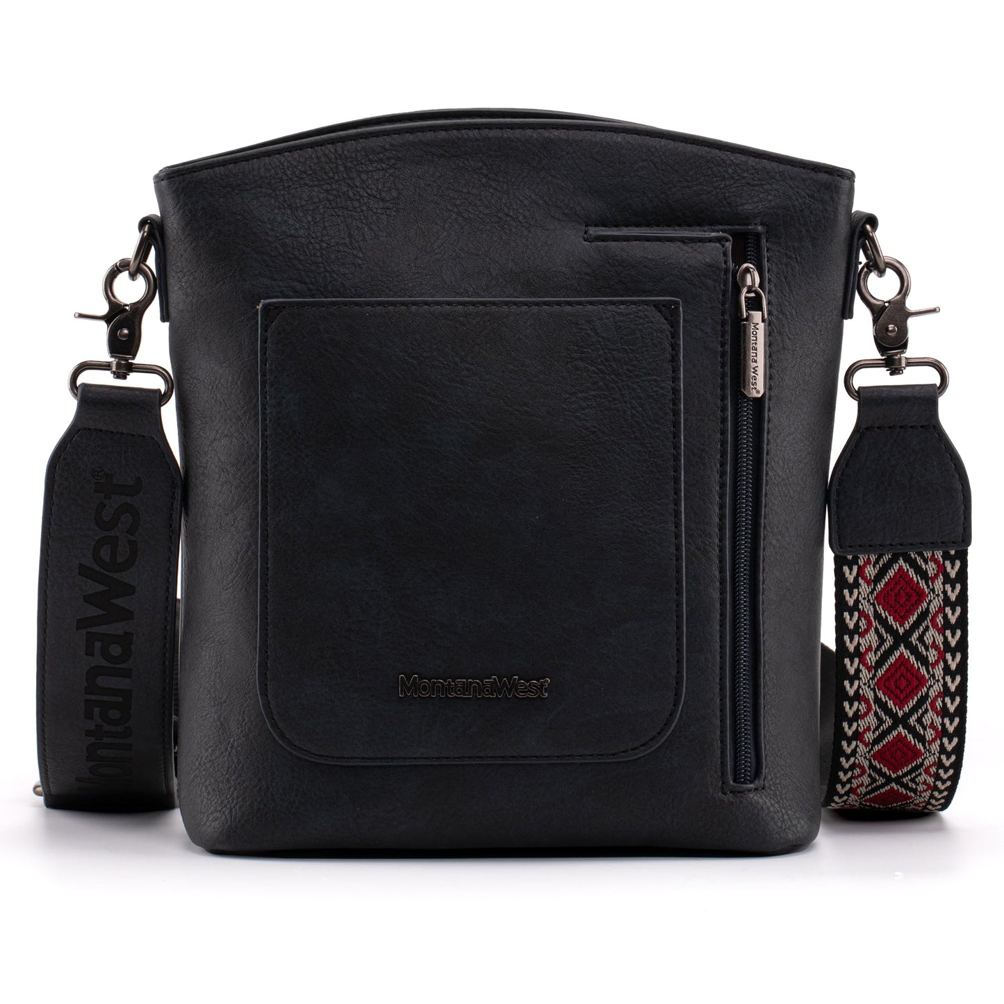 Montana West Multi Zip Pocket Crossbody Bag With Guitar Strap