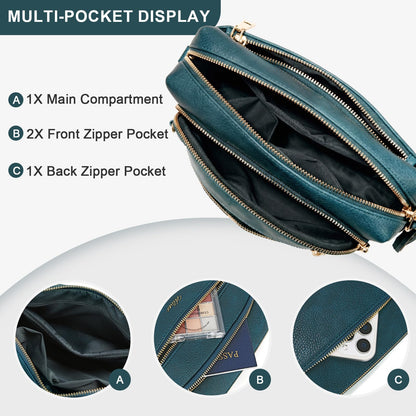 Small Leather Crossbody Bags for Women Anti theft Purses and Handbag Shoulder Hangbag with Wide Strap Tassel