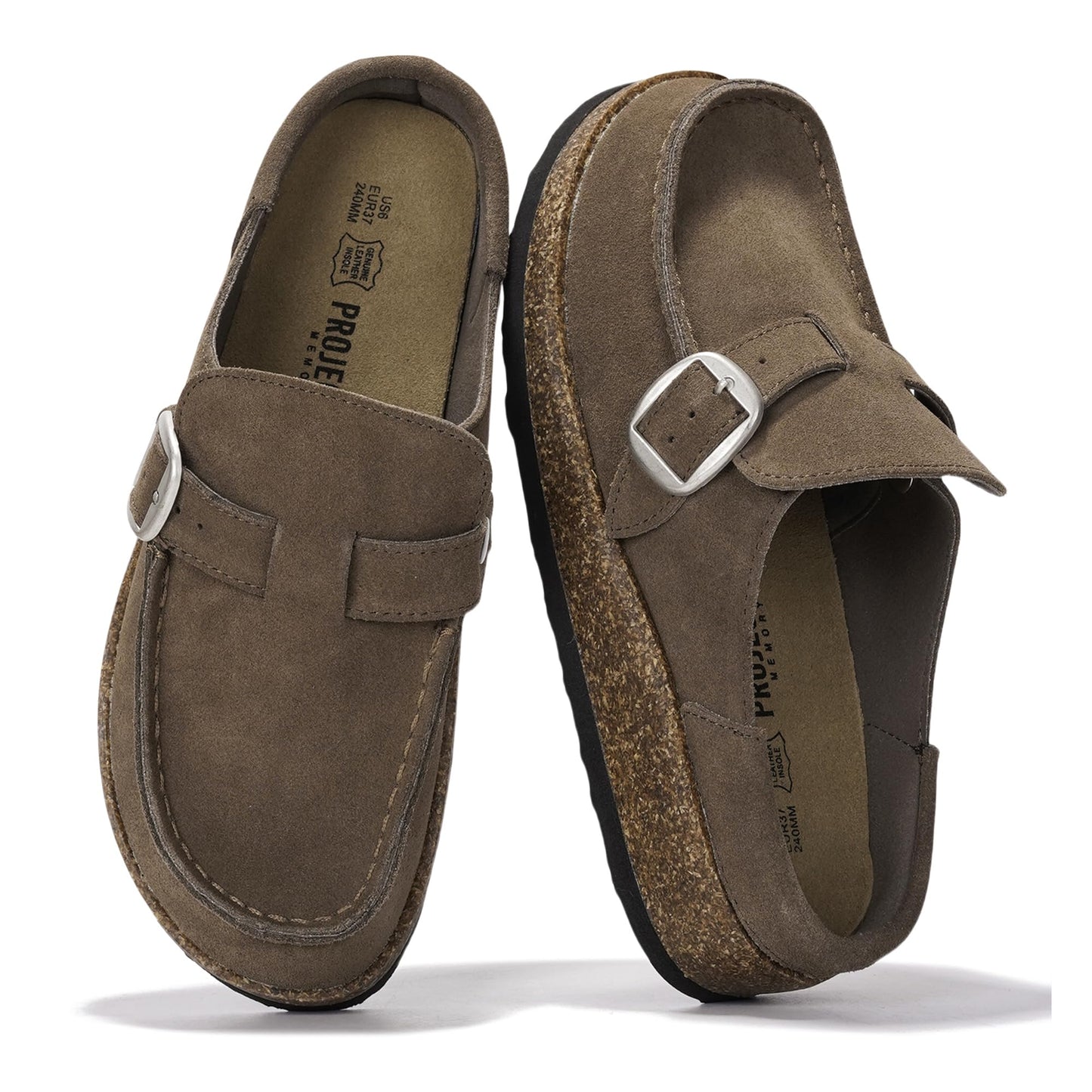 Project Cloud 100% Genuine Leather Moccasin Style Clogs for Women (Carline) | Memory Foam Insole for Comfortability; Non-Slip and Durable Womens Clogs; Lightweight and Water-Resistant Mules for Women