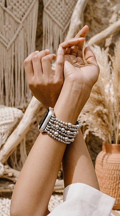 Cape Diablo Handmade Gemstone Watch Band for Women Compatible with Apple Watch 38mm 40mm 41mm 42mm 44mm 45mm, Boho Stretchable Strap Fits for iWatch Series 11/10/9/8/7/6/5/4/3/2/1 SE 3/2/1
