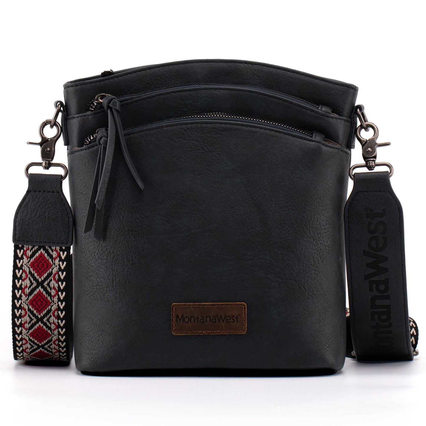 Montana West Multi Zip Pocket Crossbody Bag With Guitar Strap