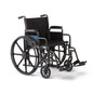 Medline Comfortable Folding Wheelchair with Swing-Back Desk-Length Arms and Swing-Away Footrests, 16”W x 16”D Seat