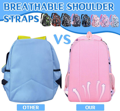 PerKoop 8 Pieces School Backpacks Bulk, 18 Inches Backpack for Back to School Supplies Donation, Backpacks for Elementary, Middle and High School Students