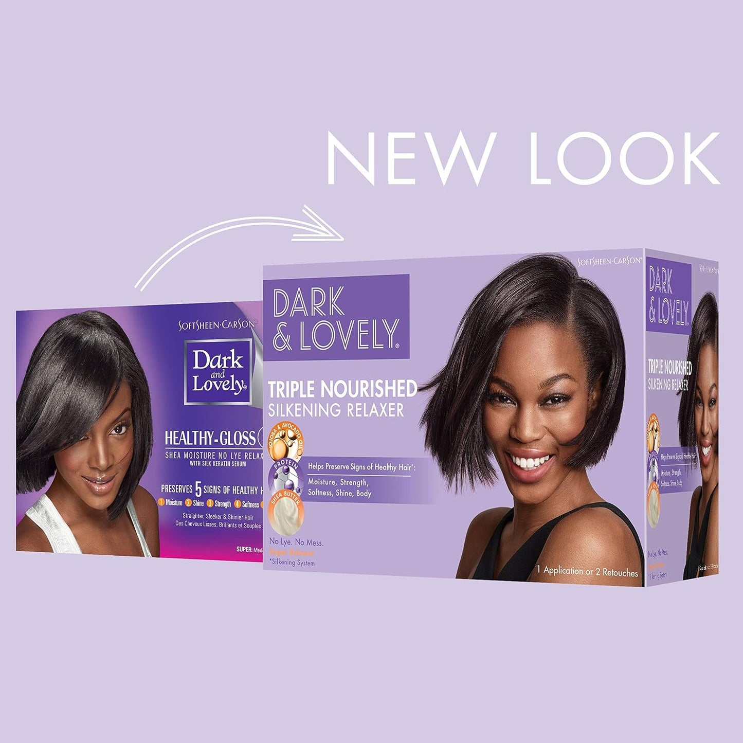 SoftSheen-Carson Dark and Lovely Triple Nourished Silkening Relaxer No-Lye Regular Strength with Shea Butter, Jojoba and Avocado Oils, Regular