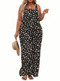 TAKEYAL Women's Plus Size Jumpsuit Overalls Wide Leg Casual Summer Rompers Adjustable Loose Fit Jumpsuits With Pockets 2026