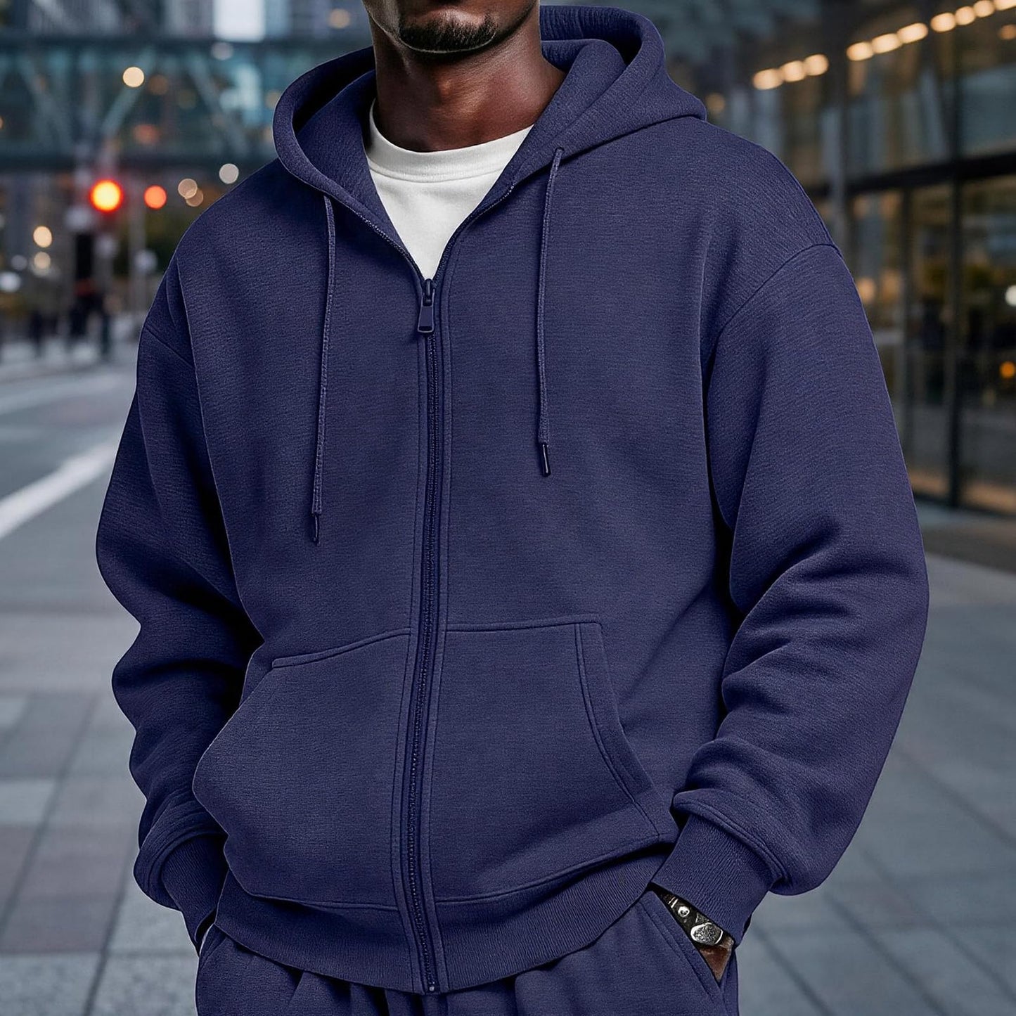 Full Zip Hoodies for Men Big And Tall Oversized Hooded Fleece Sweatshirt | Knit Open Front Cardigan, Zipper Jackets, Oversize, Streetwear, Basic Fit, Lightweight, Warm, Big and Tall, Hooded Sweatshirt