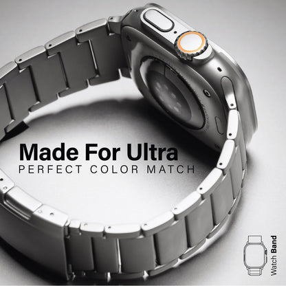 KORDIZ Titanium Watch Band T01 Max - Fits Apple Watch ULTRA 3 & ULTRA 2/1 (49mm) - Adjustable Titanium Apple Watch Band with Secure Clasp - Premium Color Matching Band (T01 Max | ULTRA Silver)