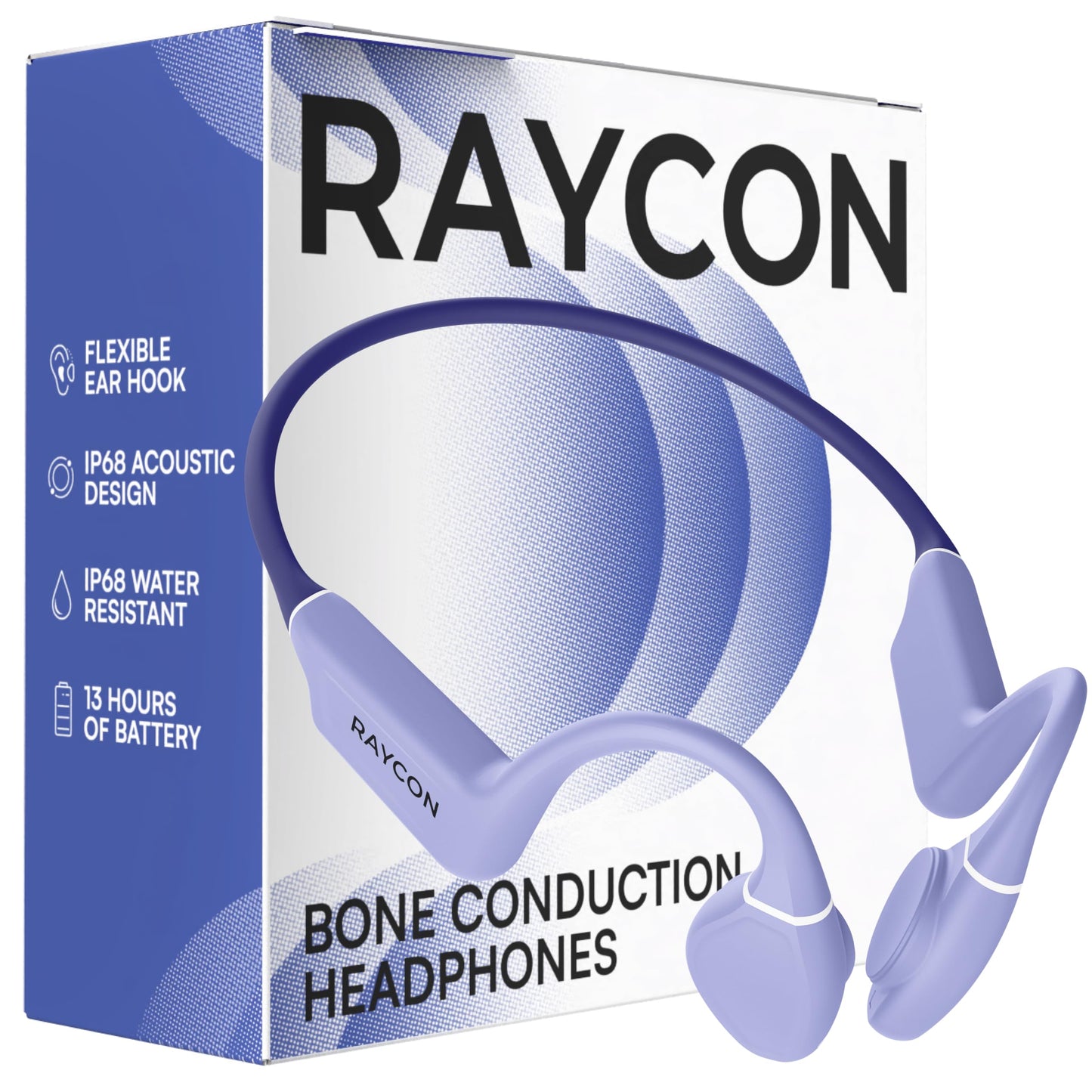 Raycon Bone Conduction Headphones Bluetooth - Open Ear Running Headphones, Sweat & Water-Resistant Earbuds with Mic for Sports & Workouts, 13hr Playtime (Gray)
