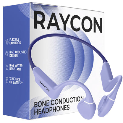 Raycon Bone Conduction Headphones Bluetooth - Open Ear Running Headphones, Sweat & Water-Resistant Earbuds with Mic for Sports & Workouts, 13hr Playtime (Gray)