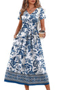 OFEEFAN Summer Dresses for Women Flowy Casual A-Line Midi Dress Beach Vacation Sundresses with Pockets S-2XL