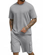 COOFANDY Men's Shirt and Shorts Set 2 Piece Fashion Summer Tracksuits Cotton Oversized T-Shirts Cargo Shorts Outfits